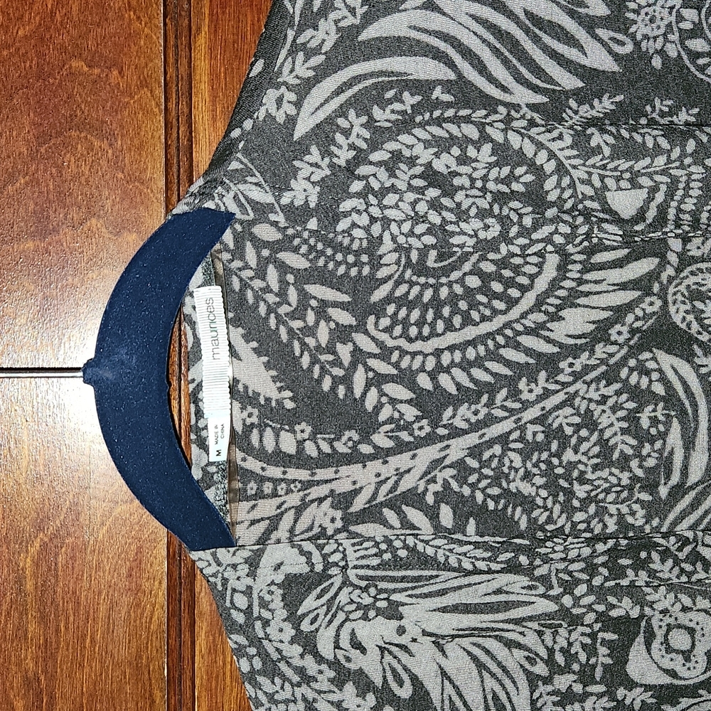 Maurices-Gray Paisley Burnout Flyaway Jacket- Medium - Picture 2 of 3